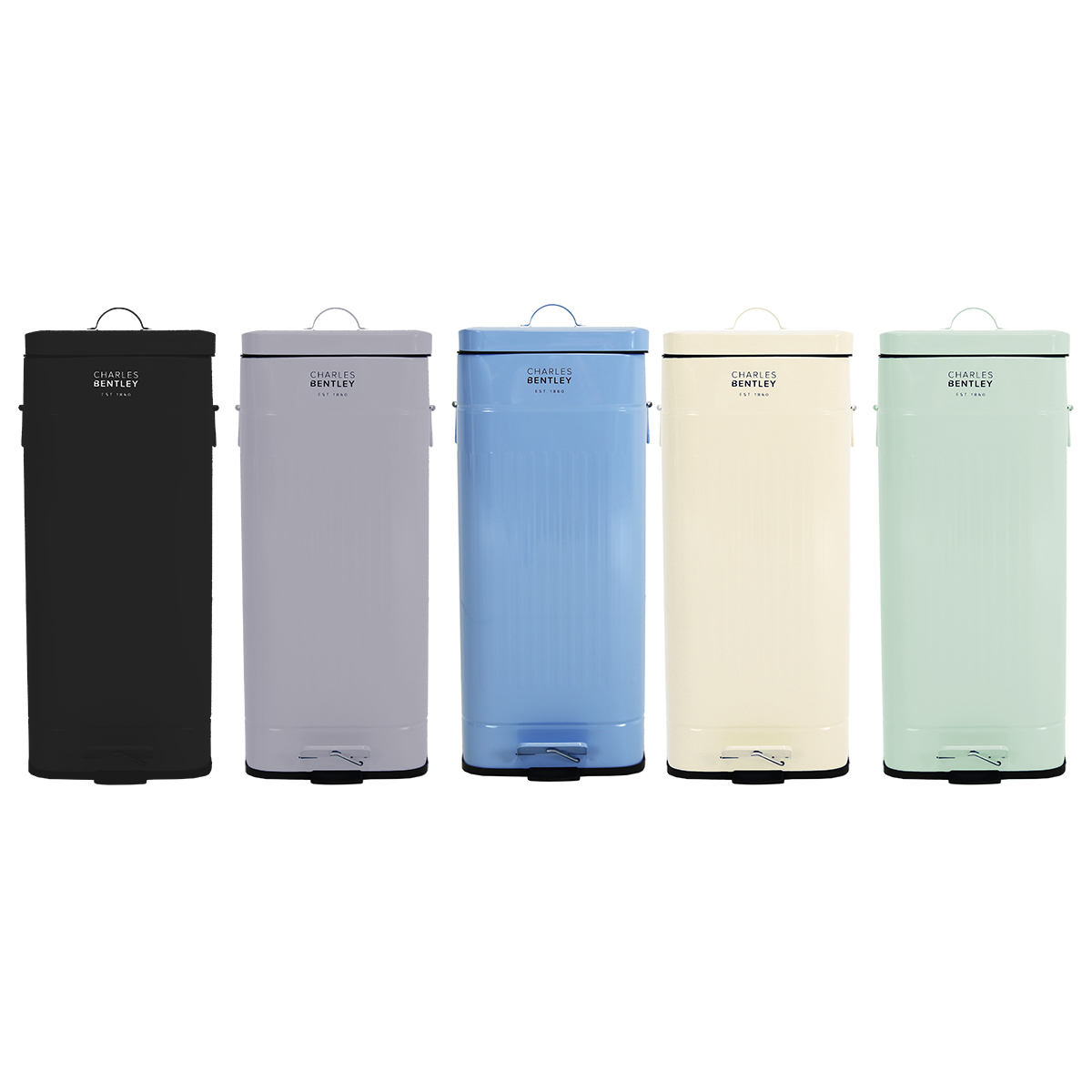 Charles Bentley 30 Litre Steel Square Retro Kitchen Pedal Waste Bin eBay