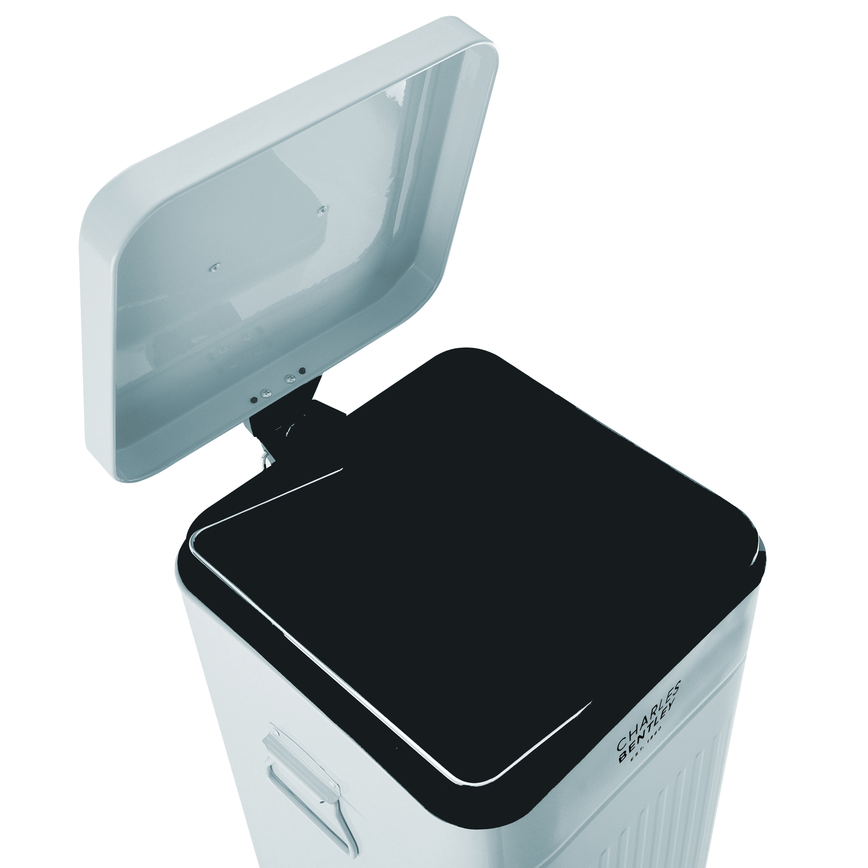 Charles Bentley 30 Litre Steel Square Retro Kitchen Pedal Waste Bin eBay