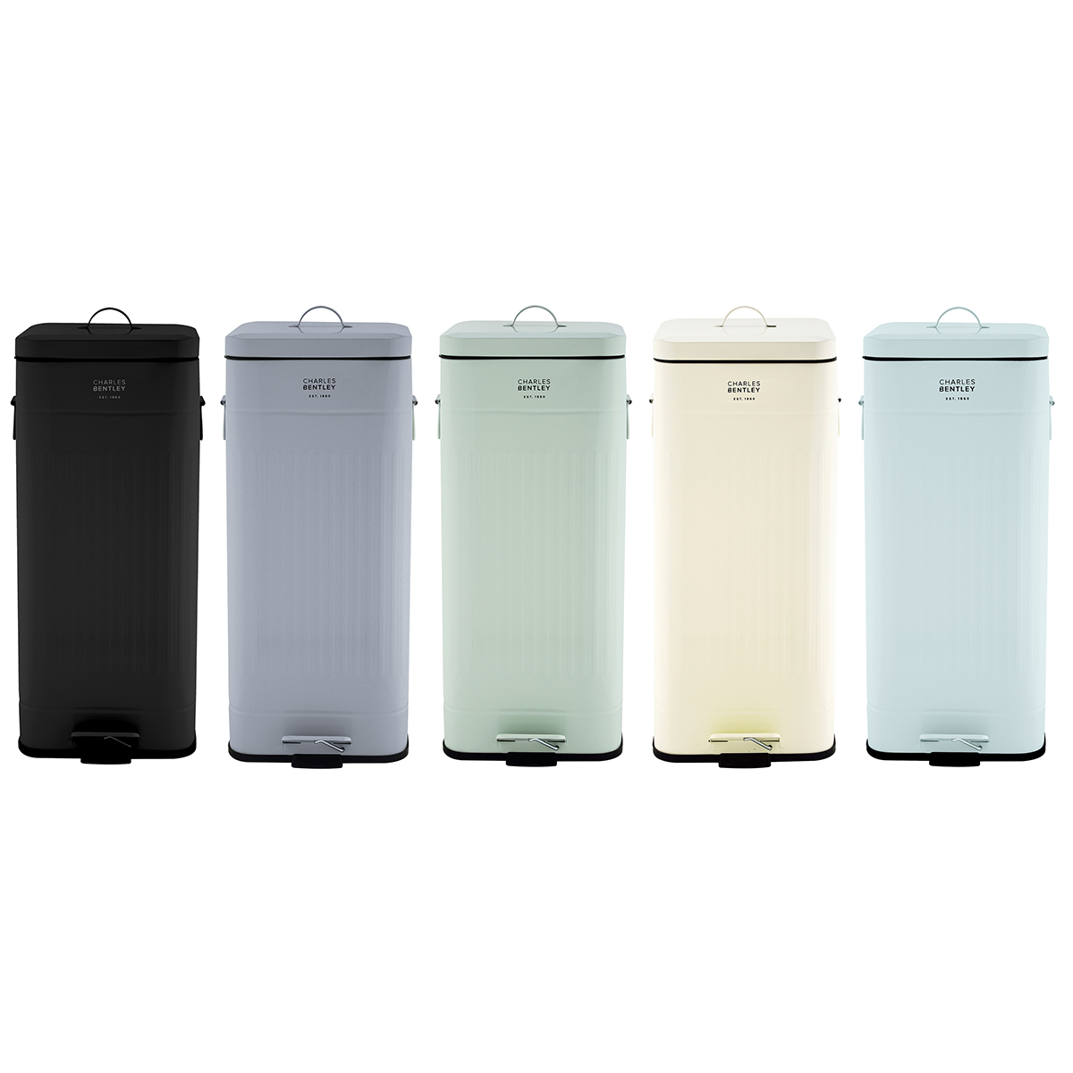 Charles Bentley 30 Litre Steel Square Retro Kitchen Pedal Waste Bin eBay