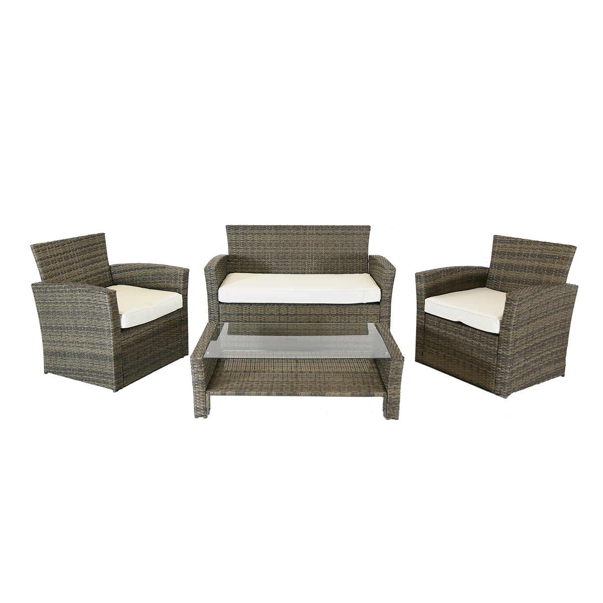 CHARLES BENTLEY DELUXE Modern 4 Piece Rattan Garden Furniture Set